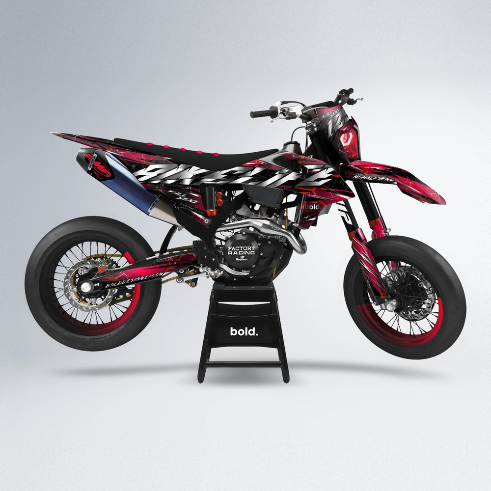 ILLUSION supermoto graphics kit in Black & Red