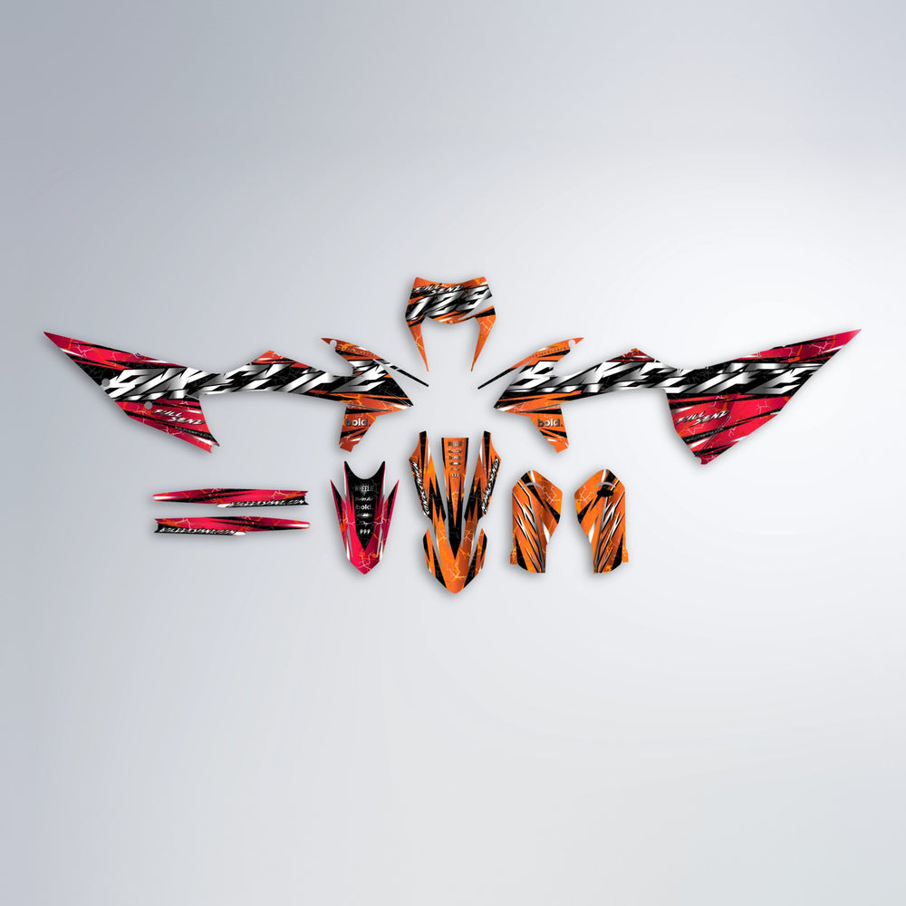 ILLUSION graphics kit parts layout in Red & Orange