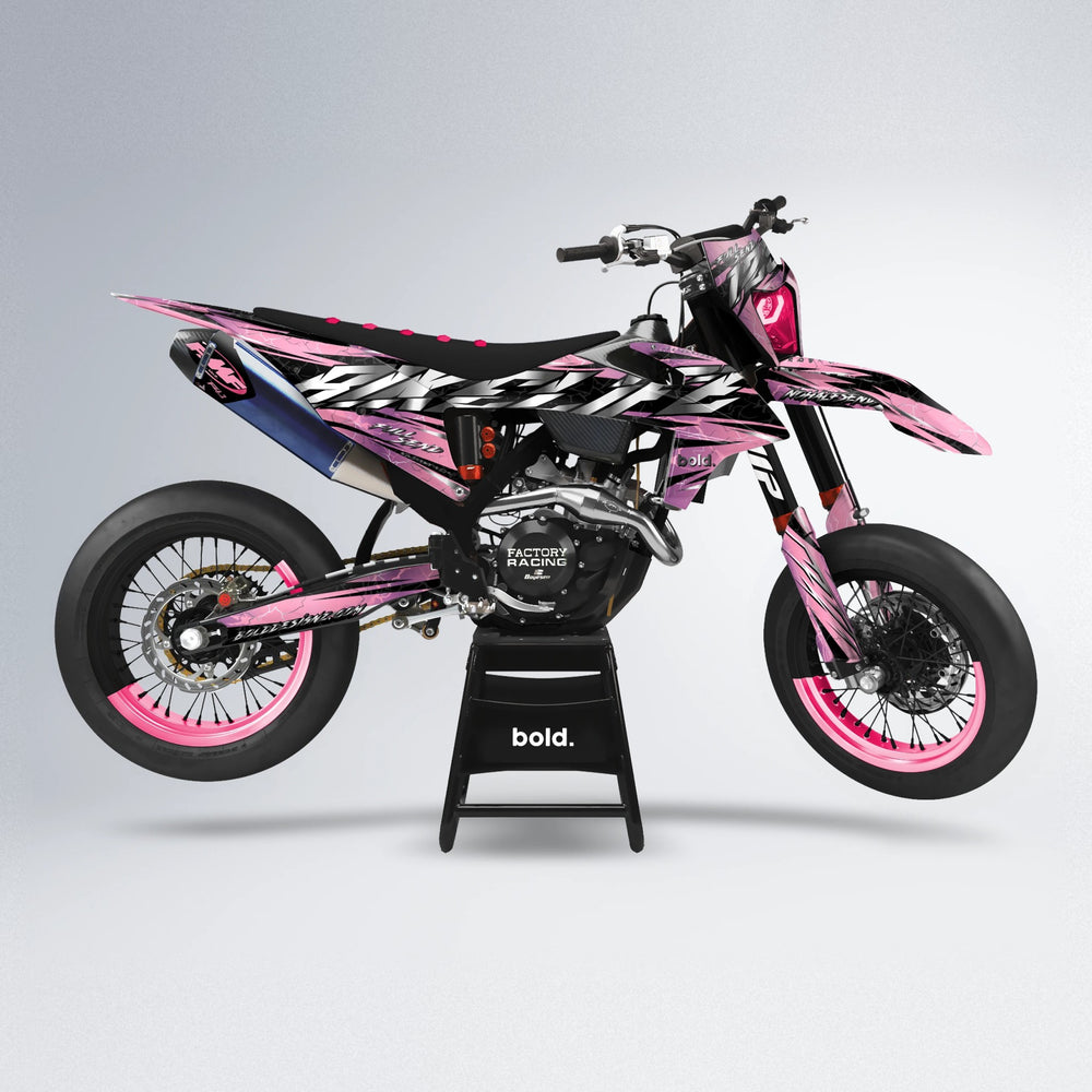 ILLUSION supermoto graphics kit in Sakura Pink