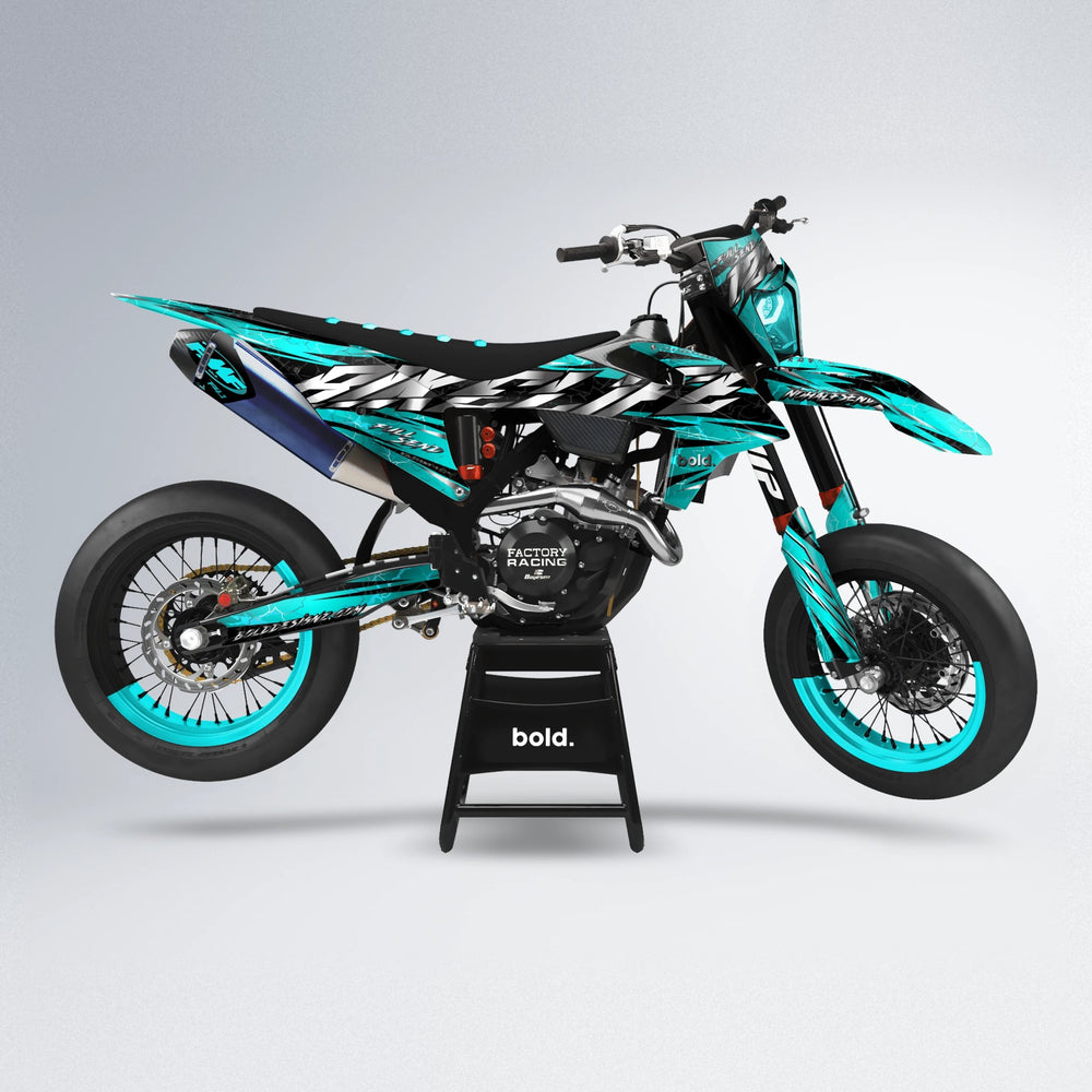 ILLUSION supermoto graphics kit in Teal