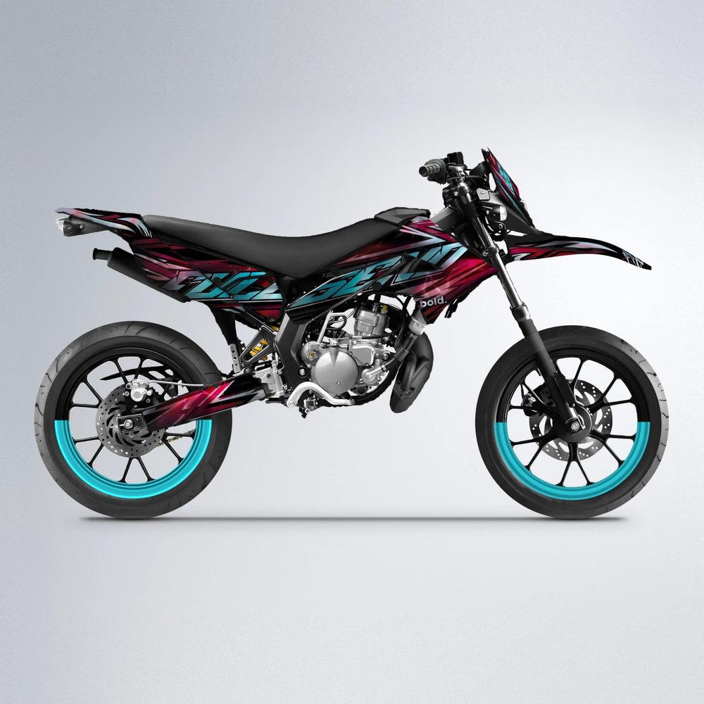 INFERNO Derbi Senda supermoto graphics kit in Black & Red