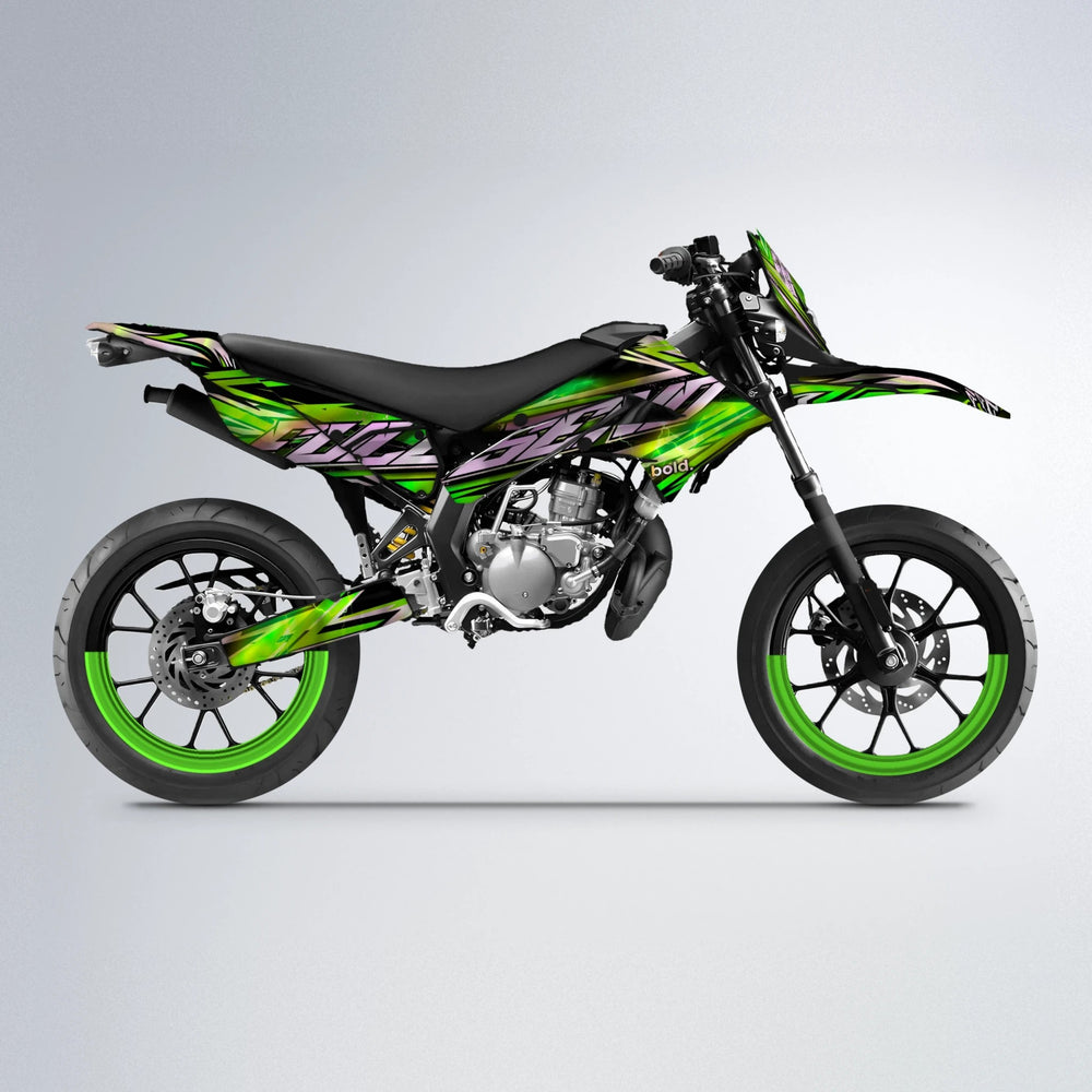 INFERNO Derbi Senda supermoto graphics kit in Green