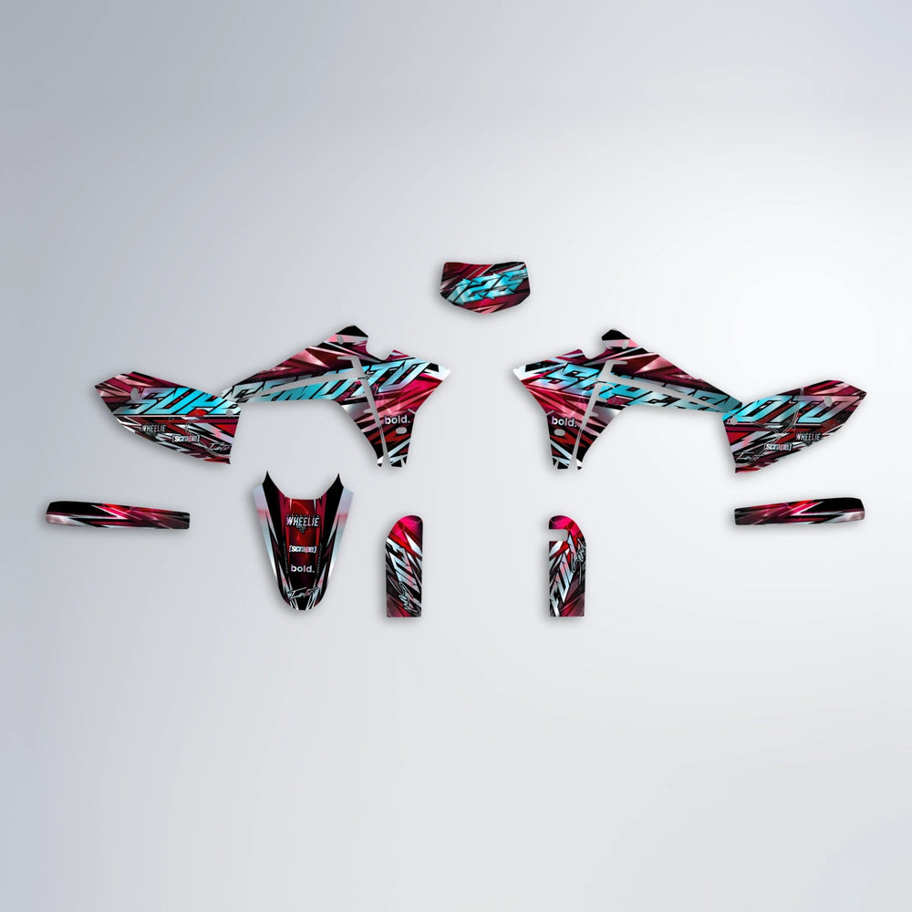 INFERNO Fantic graphics kit parts layout in Black & Red