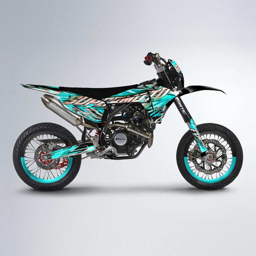 INFERNO Fantic supermoto graphics kit in Teal