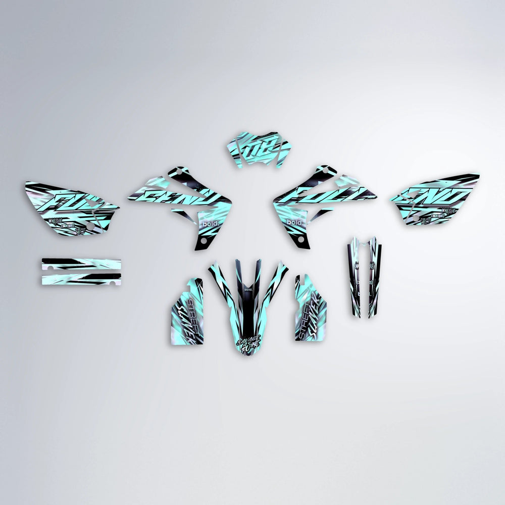 INFERNO Rieju MRT graphics kit parts layout in Mint