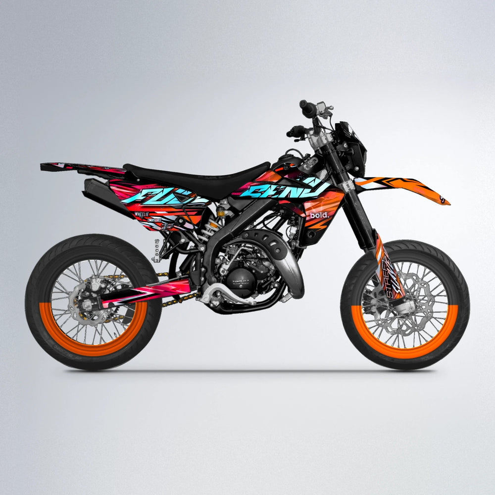 INFERNO Rieju MRT supermoto graphics kit in Red & Orange