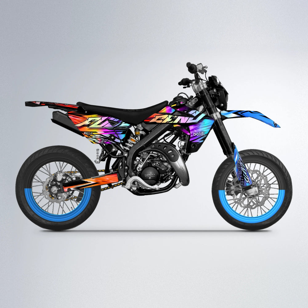 INFERNO Rieju MRT supermoto graphics kit in Sunset Fade