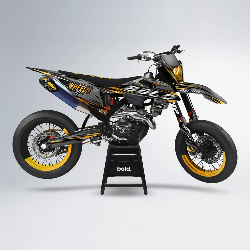 KLING supermoto graphics kit in Gold Chrome