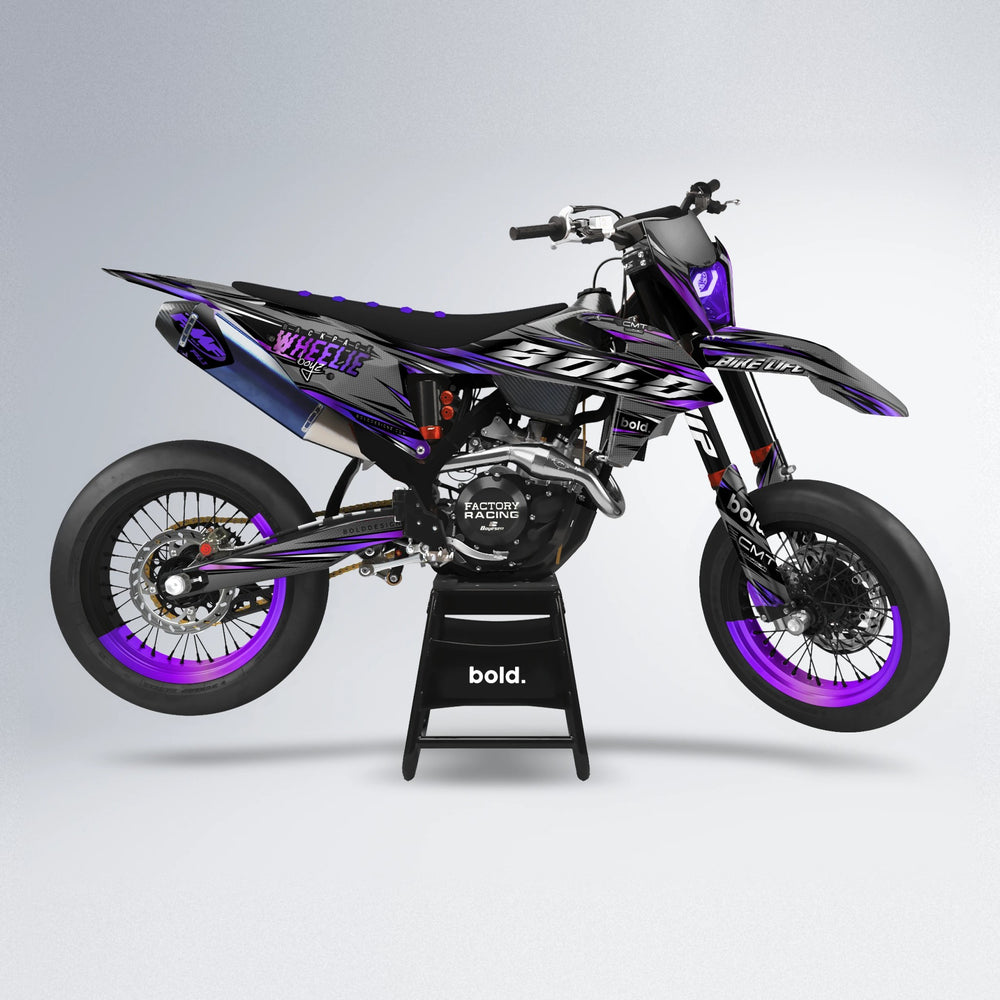 KLING supermoto graphics kit in Purple Chrome