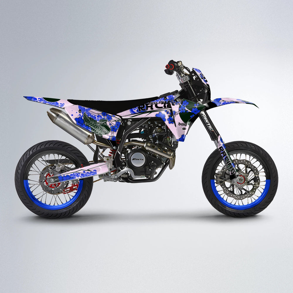 KOI Fantic supermoto graphics kit in Blue