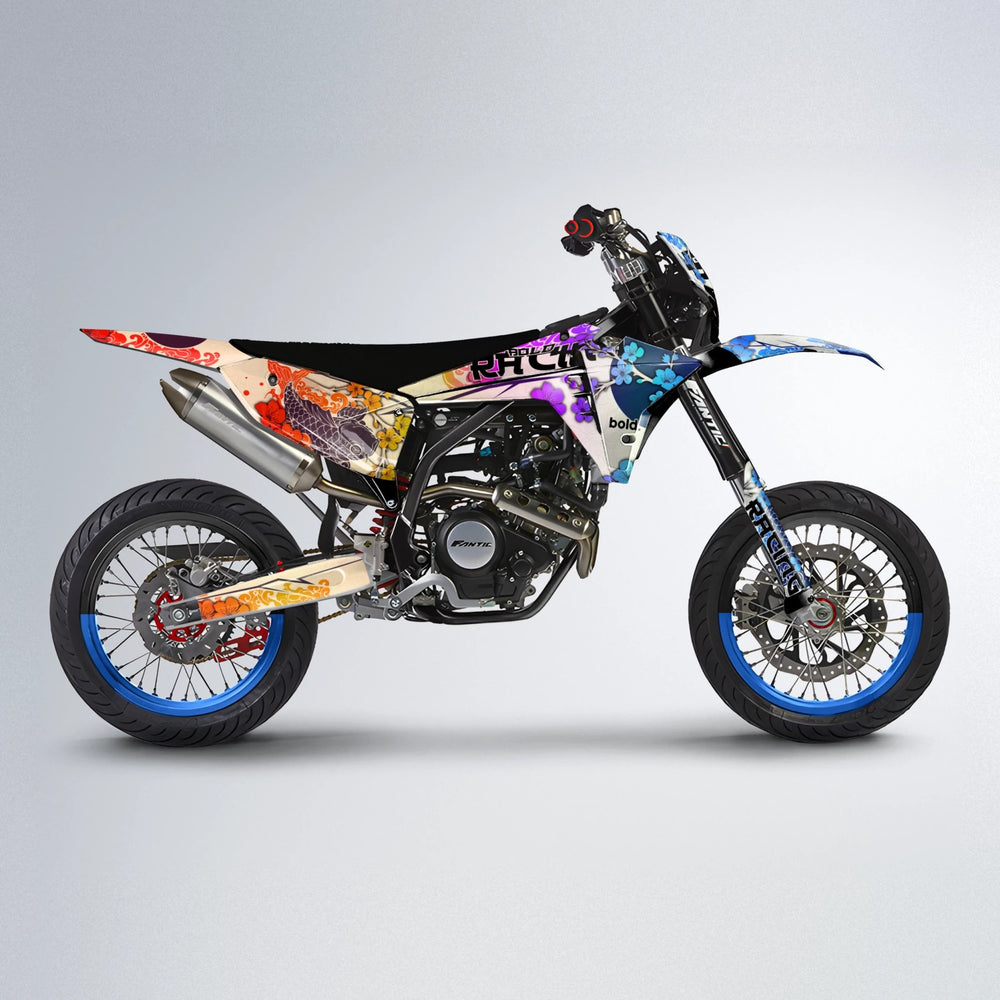 KOI Fantic supermoto graphics kit in Sunset Fade