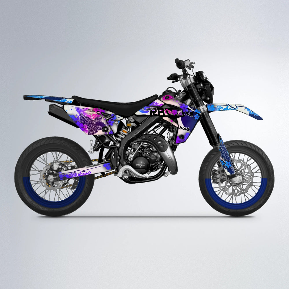 KOI Rieju MRT supermoto graphics kit in Blue Purple Fade