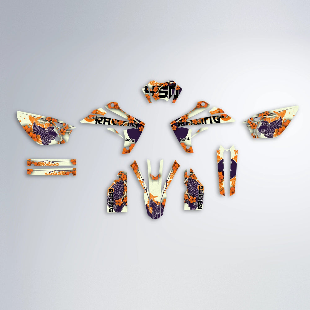 KOI Rieju MRT graphics kit parts layout in Orange