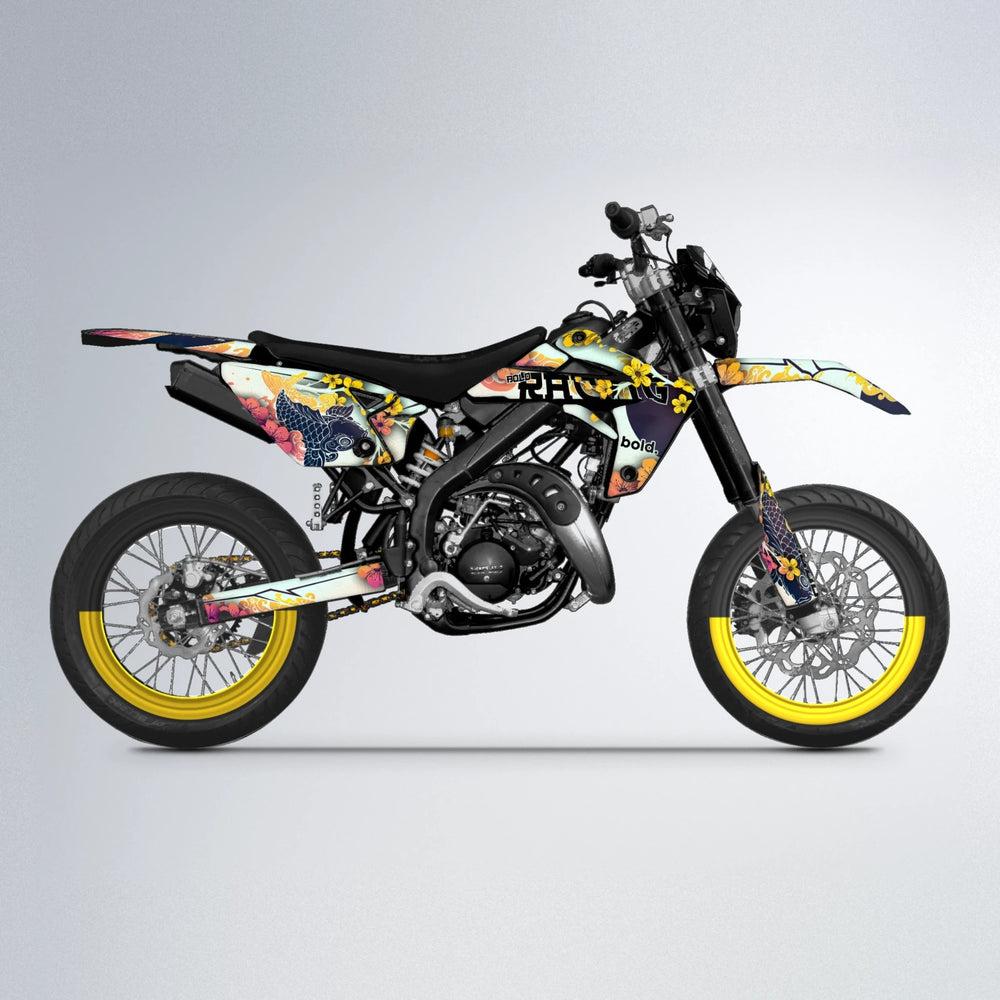 KOI Rieju MRT supermoto graphics kit in Pink & Yellow