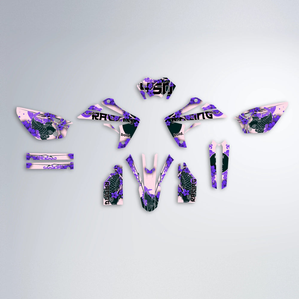 KOI Rieju MRT graphics kit parts layout in Purple