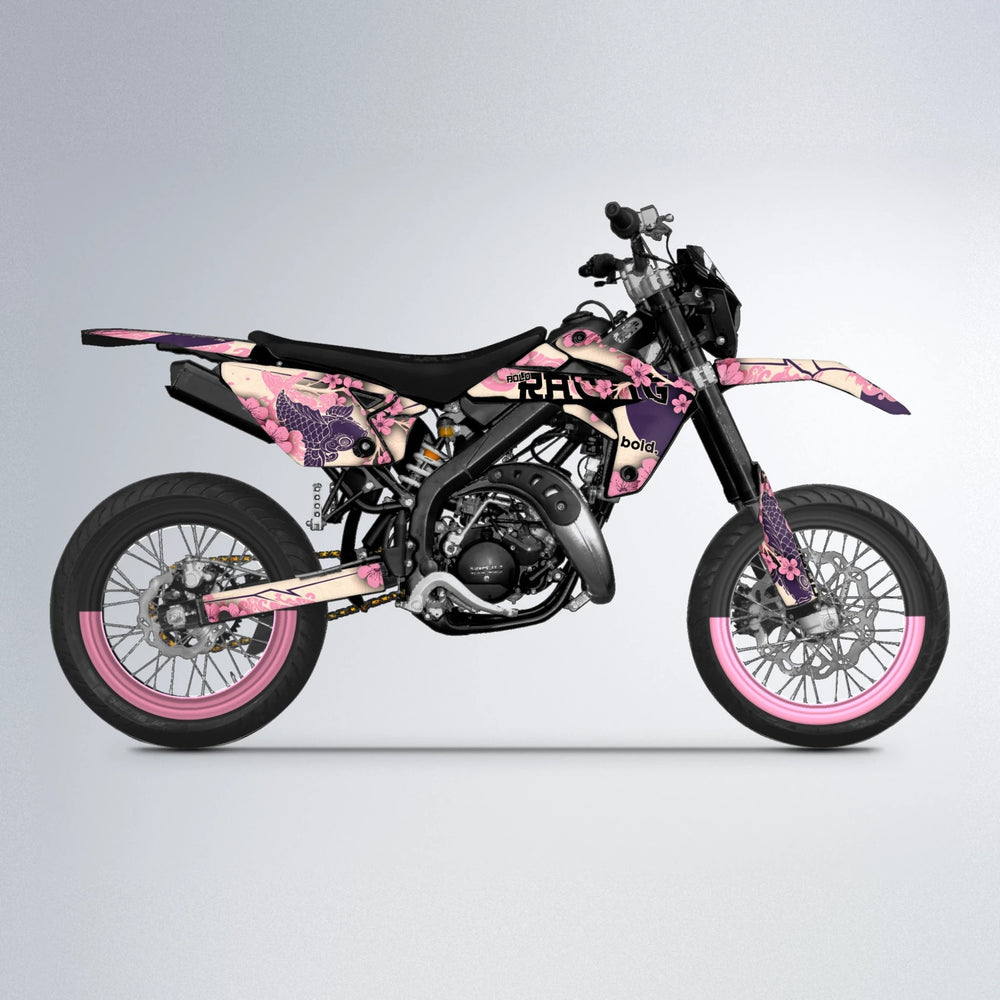 KOI Rieju MRT supermoto graphics kit in Sakura Pink