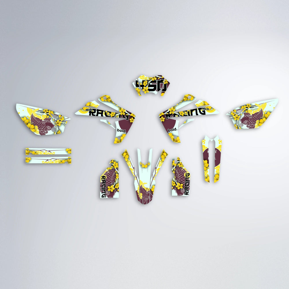KOI Rieju MRT graphics kit parts layout in Yellow