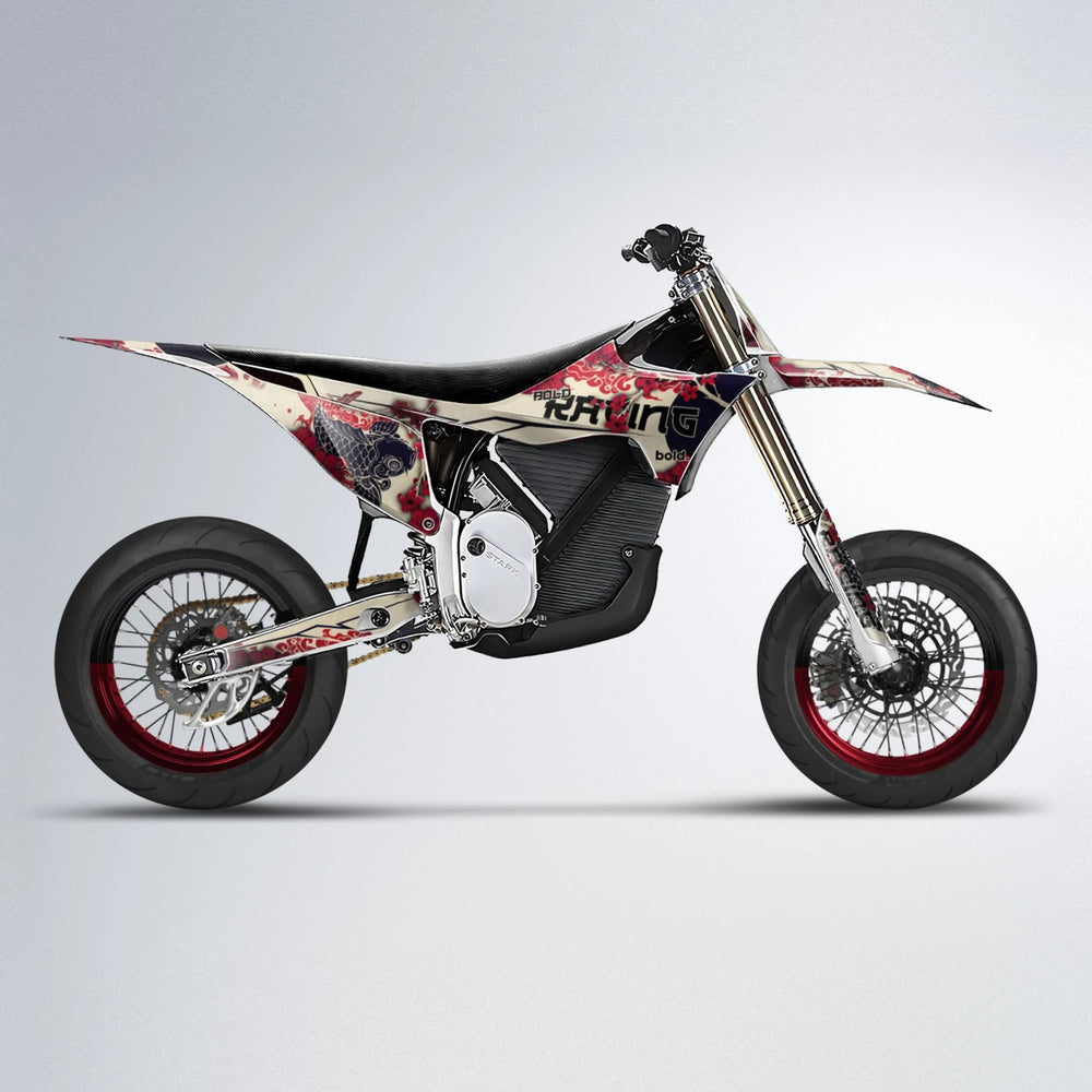 KOI Stark Varg SM supermoto graphics kit in Black & Red