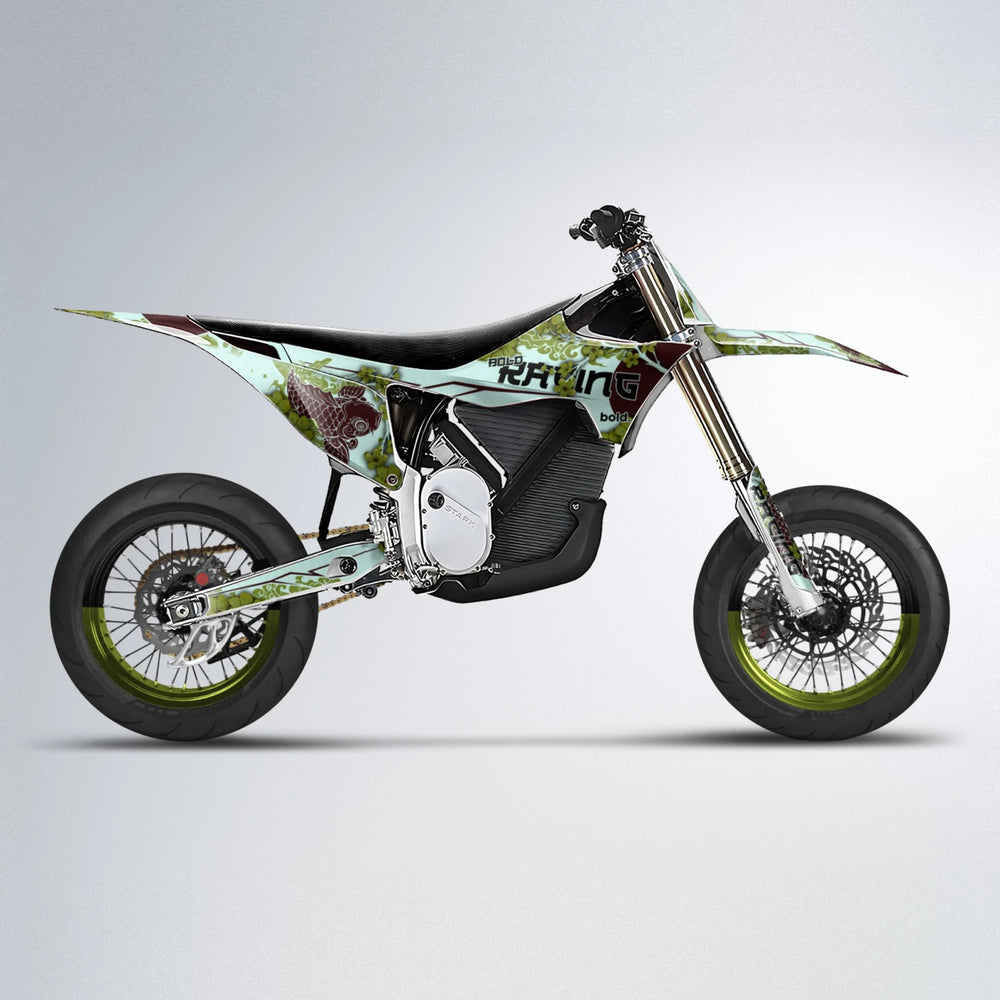 KOI Stark Varg SM supermoto graphics kit in Olive