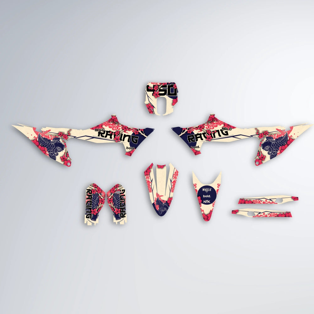 KOI Stark Varg SM graphics kit parts layout in Red