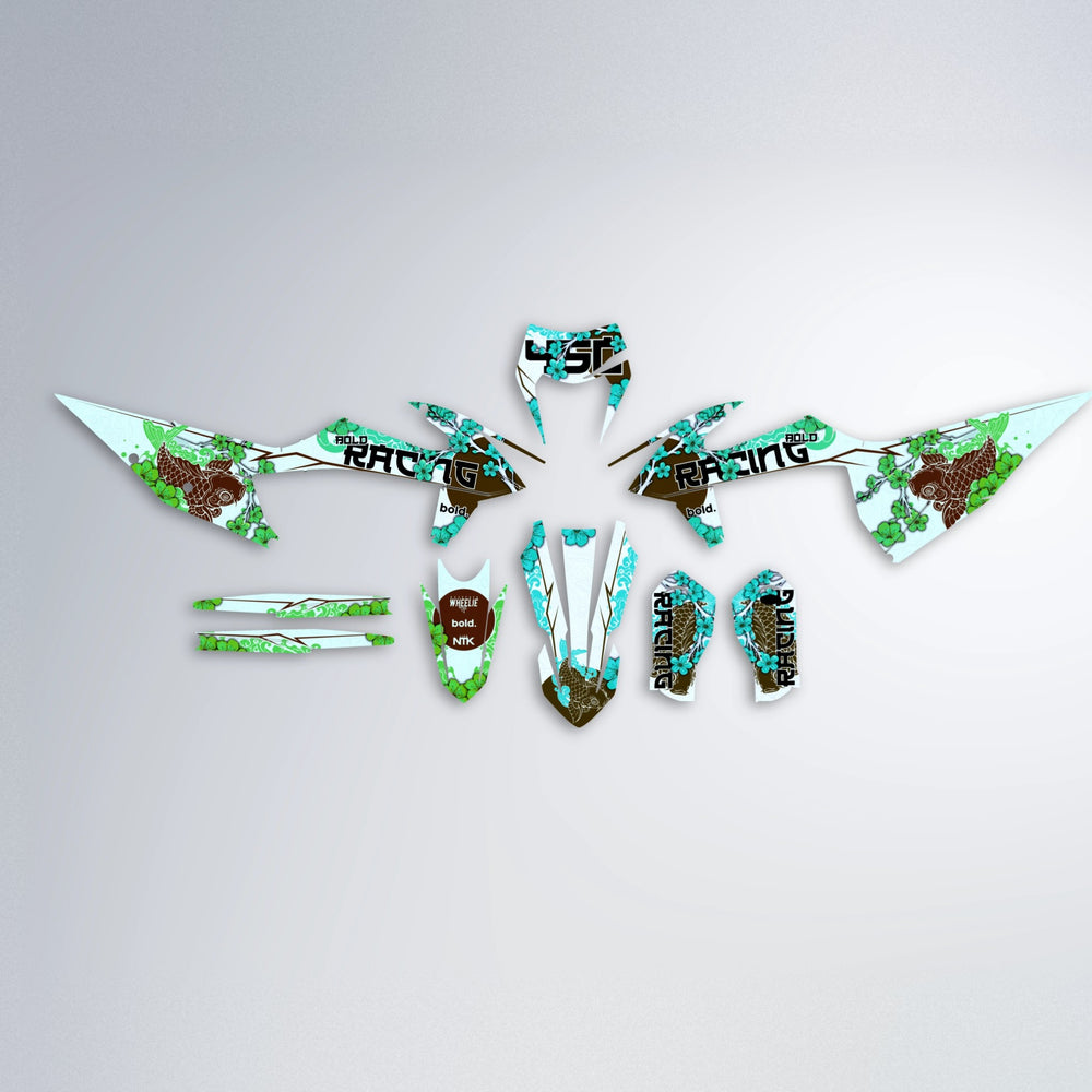 KOI graphics kit parts layout in Cyan & Green