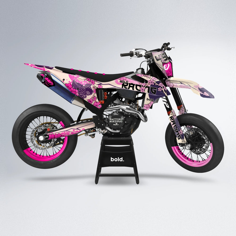 KOI supermoto graphics kit in Flamingo