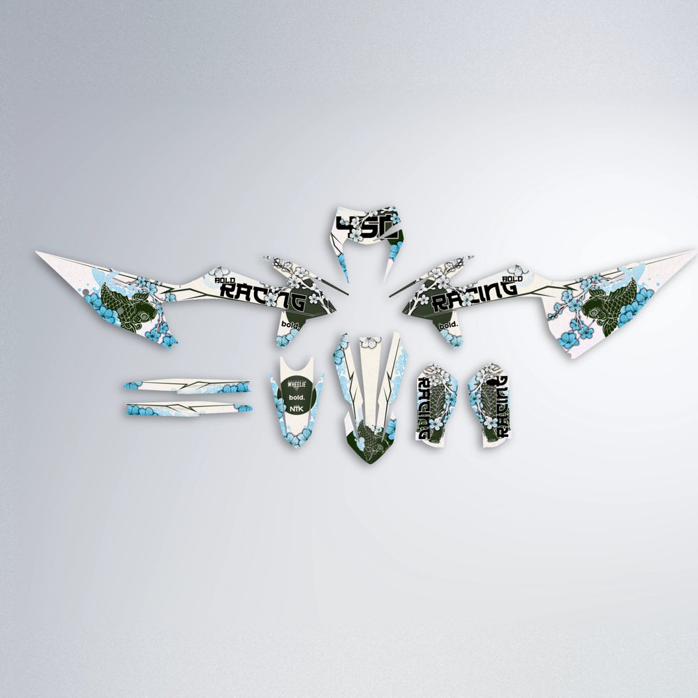 KOI graphics kit parts layout in Light Blue & White