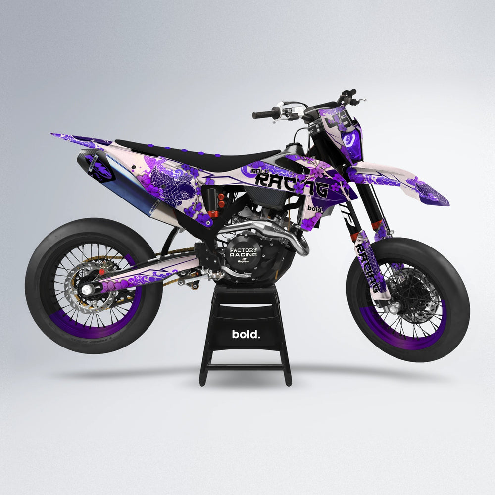 KOI supermoto graphics kit in Purple Chrome