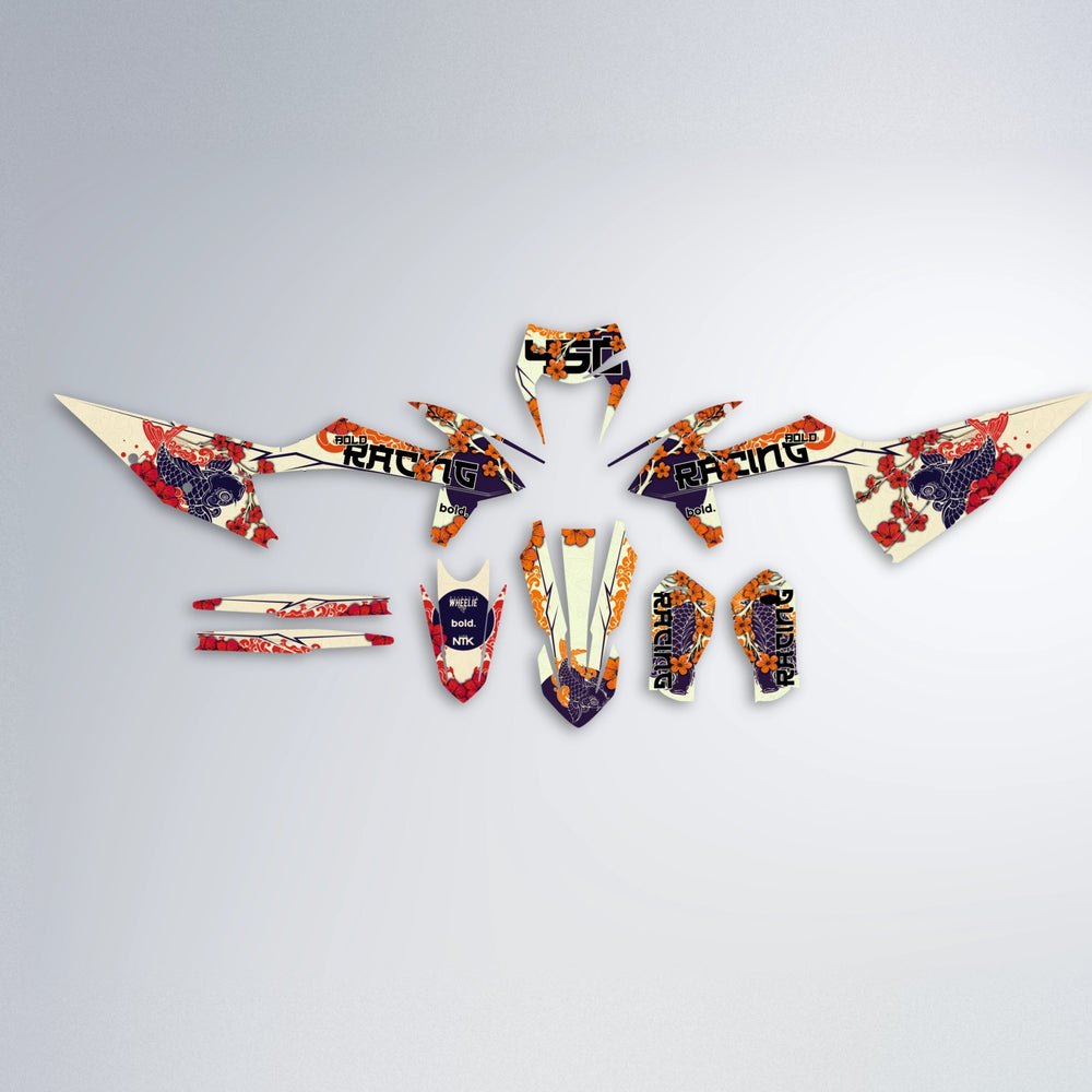 KOI graphics kit parts layout in Red & Orange