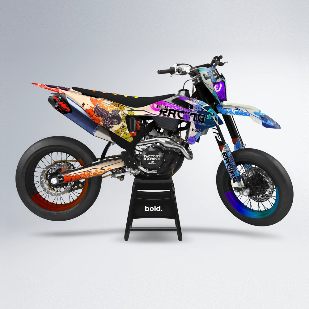 KOI supermoto graphics kit in Sunset Fade