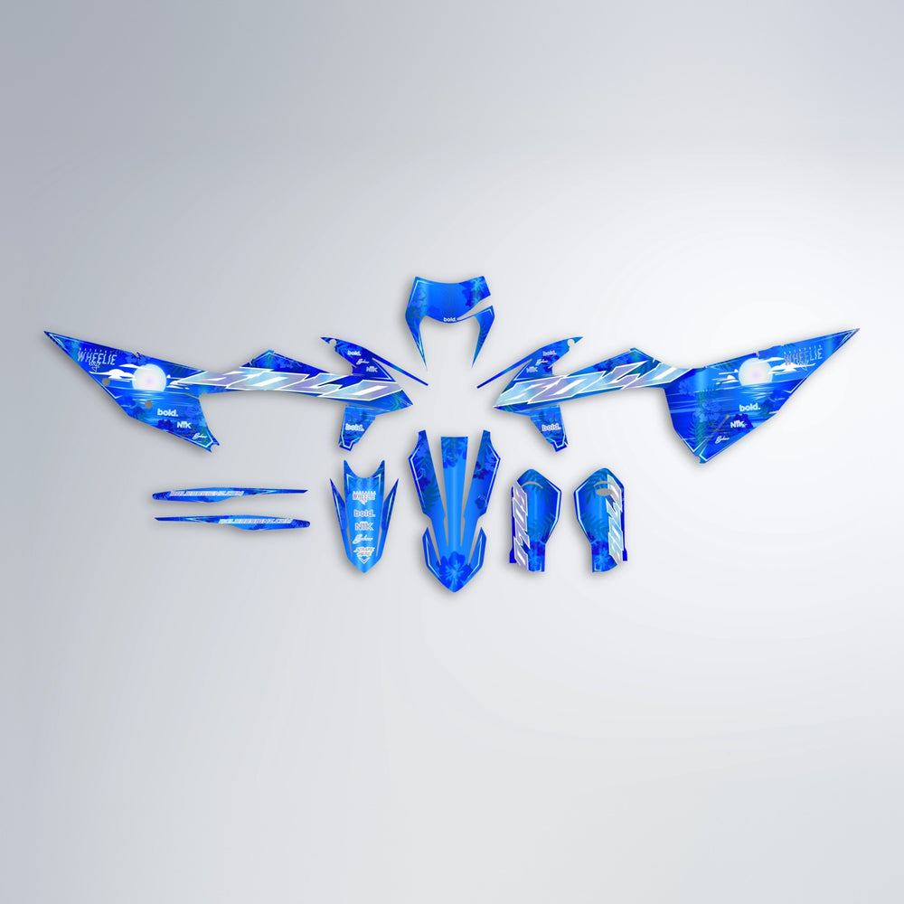 LAGOON graphics kit parts layout in Blue Chrome