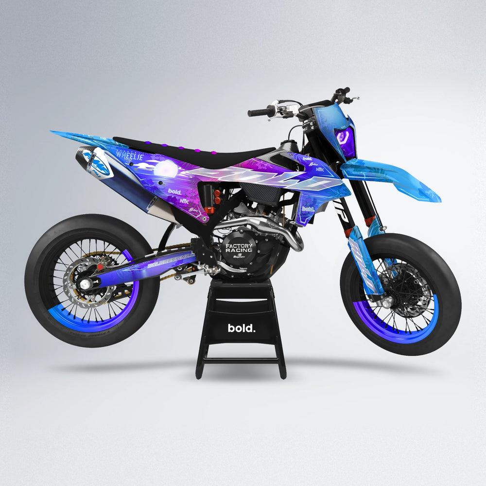 LAGOON supermoto graphics kit in Blue Purple Fade