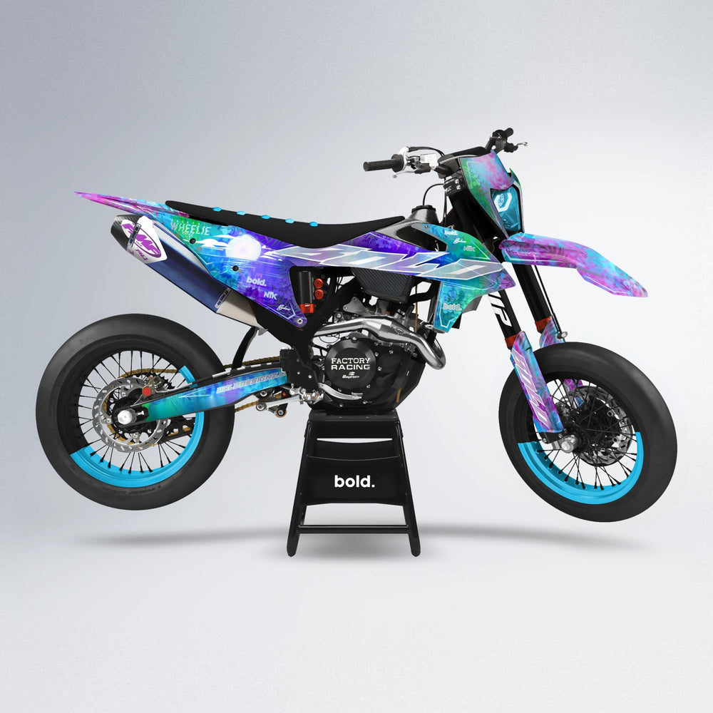 LAGOON supermoto graphics kit in Purple Holo
