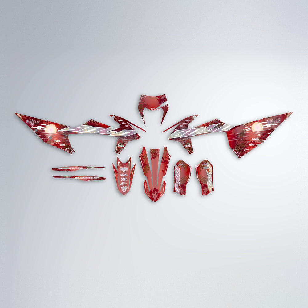 LAGOON graphics kit parts layout in Red Chrome