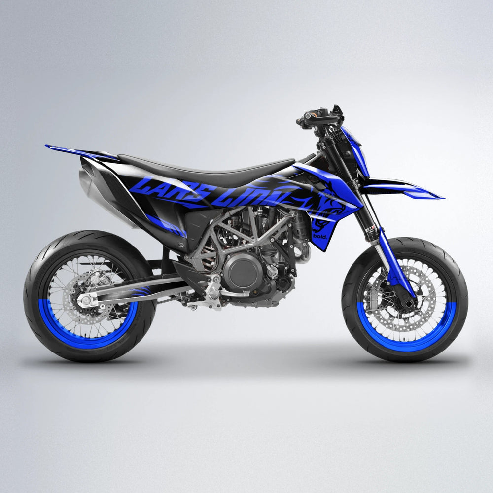 LARSLION KTM SMC 690 supermoto graphics kit in Blue