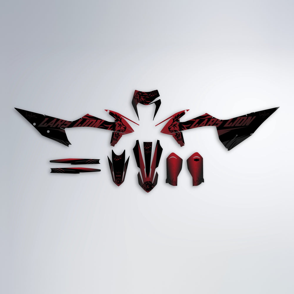 LARSLION graphics kit parts layout in Black & Red