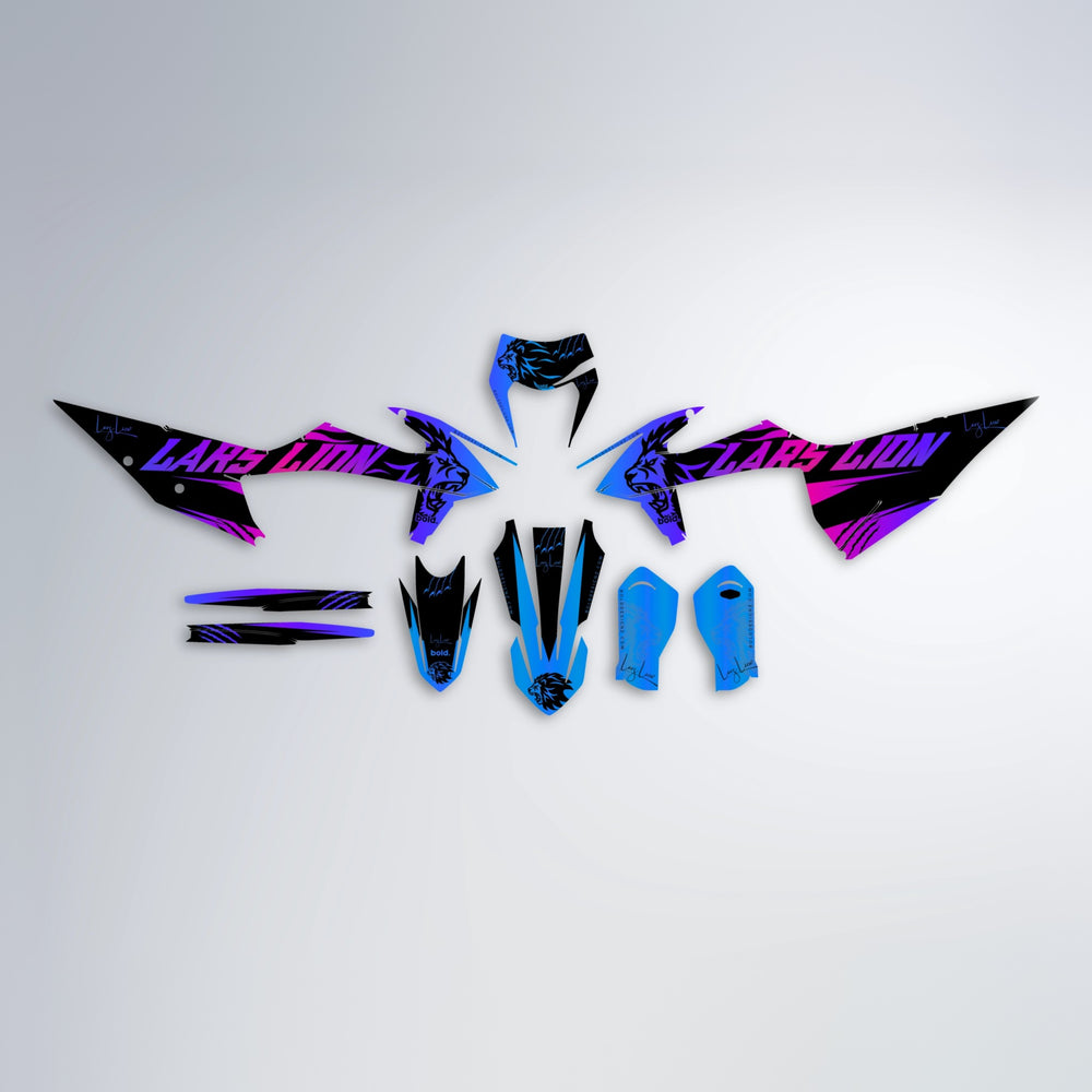 LARSLION graphics kit parts layout in Blue Purple Fade