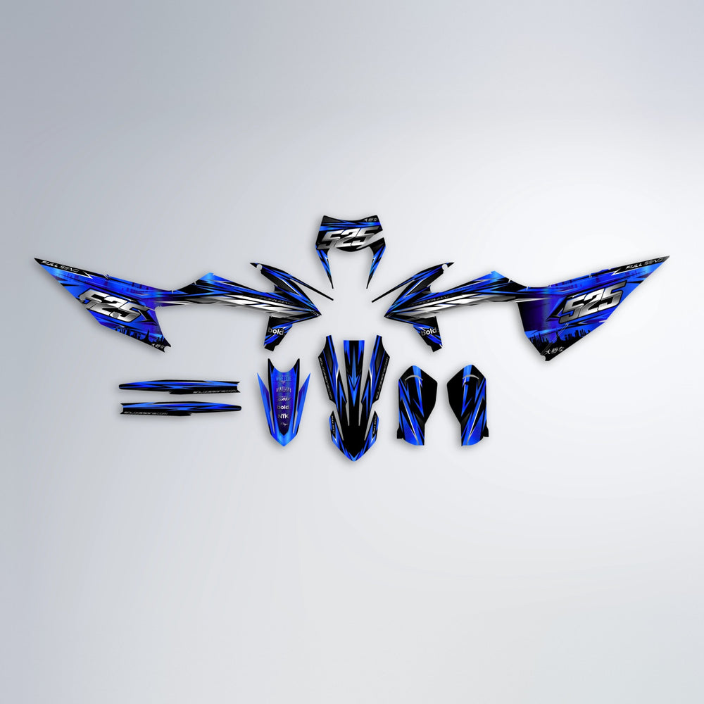 LIBERTY graphics kit parts layout in Blue Chrome