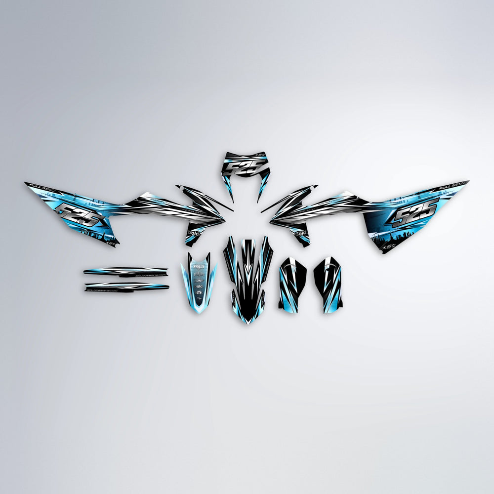 LIBERTY graphics kit parts layout in Light Blue & White