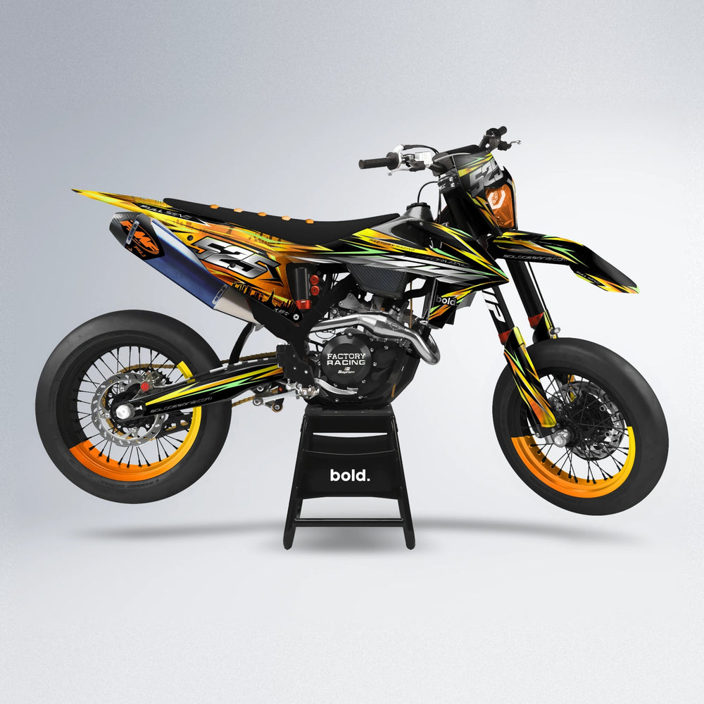 LIBERTY supermoto graphics kit in Orange & Yellow