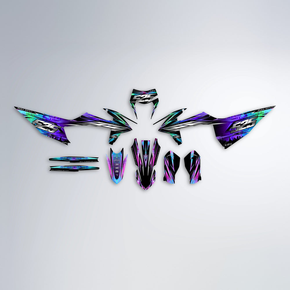LIBERTY graphics kit parts layout in Purple Holo