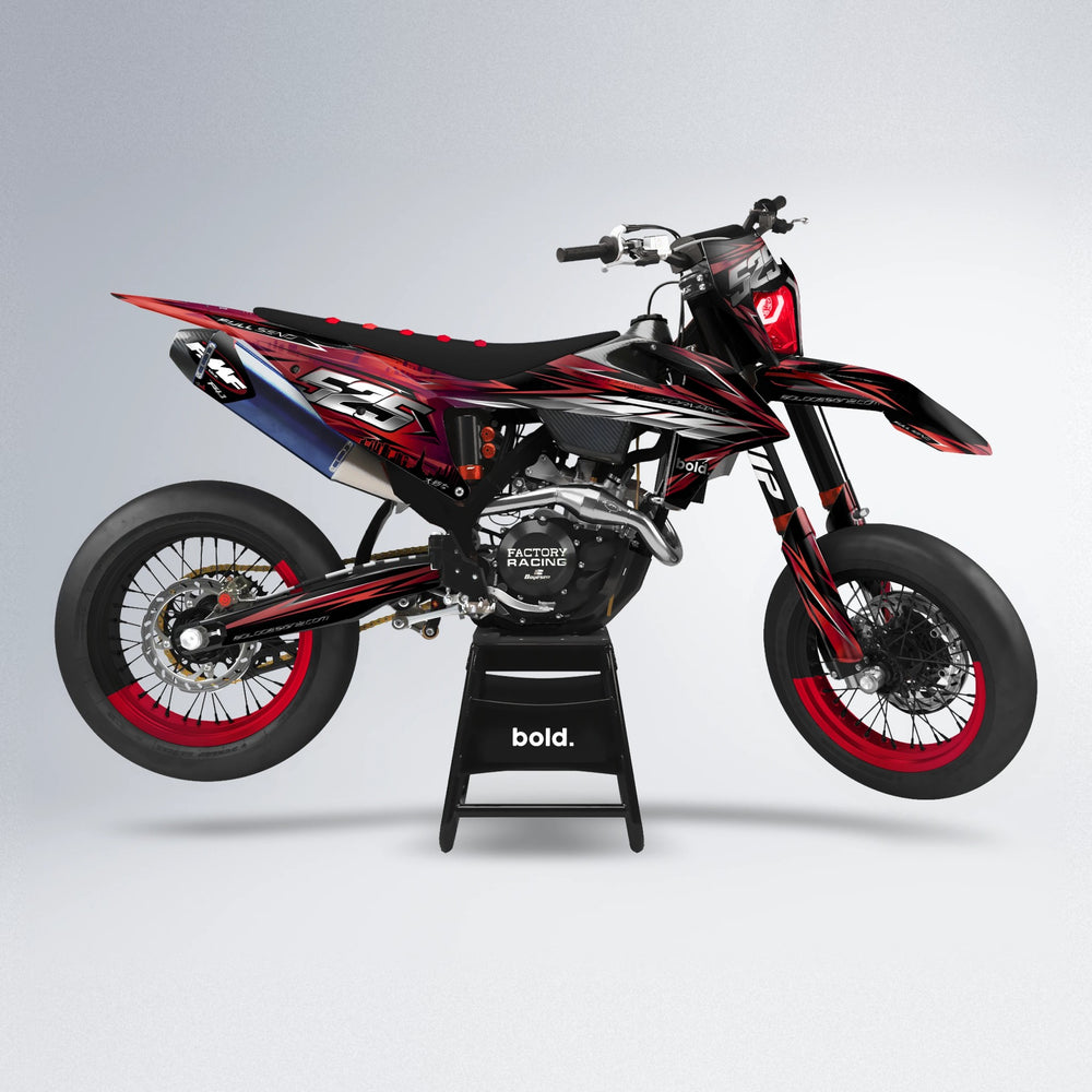 LIBERTY supermoto graphics kit in Red Chrome