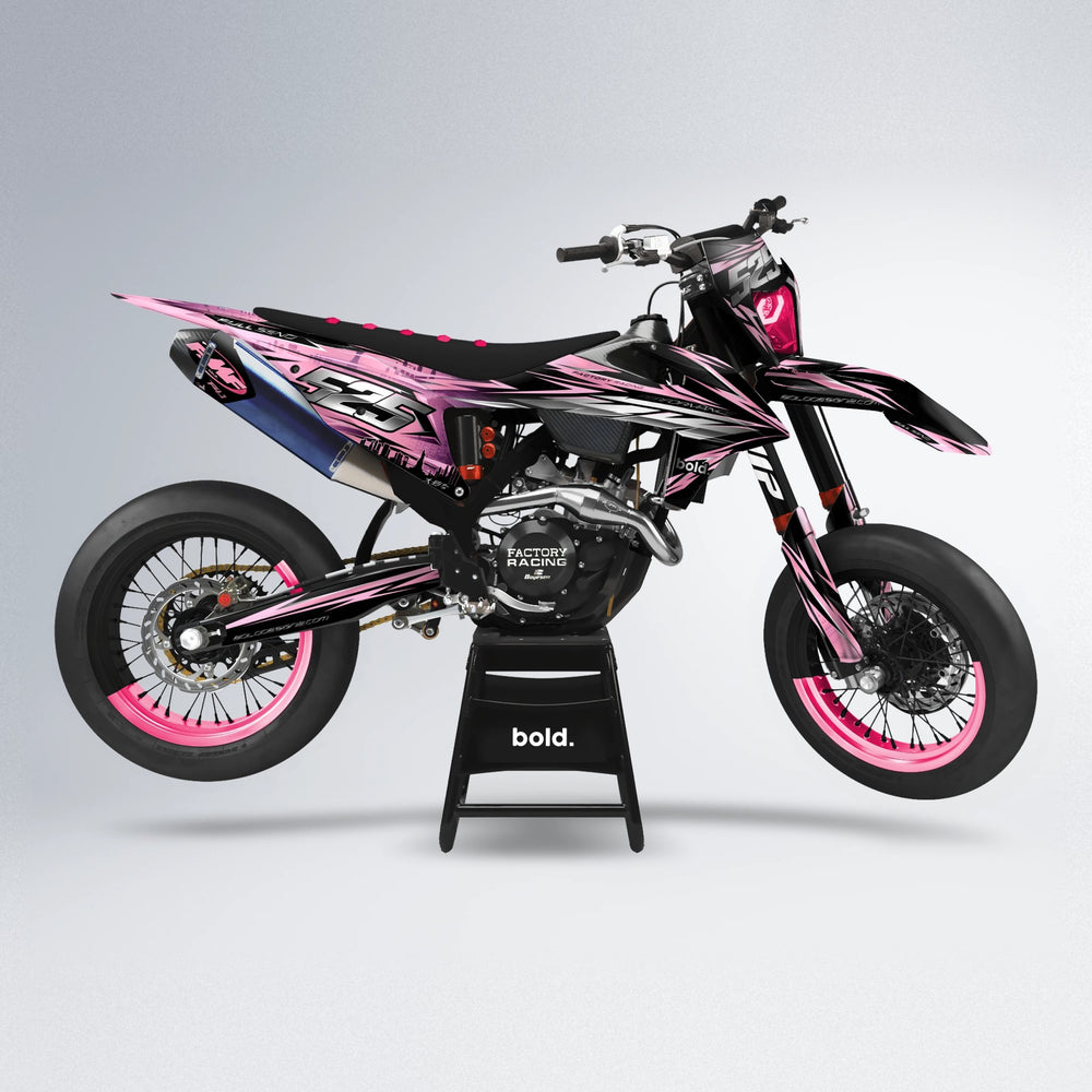 LIBERTY supermoto graphics kit in Sakura Pink