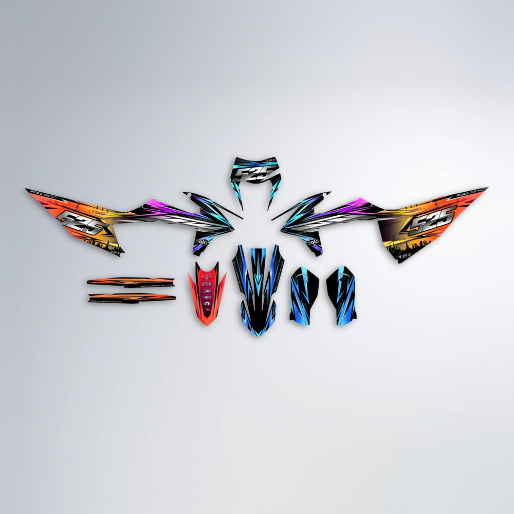 LIBERTY graphics kit parts layout in Sunset Fade