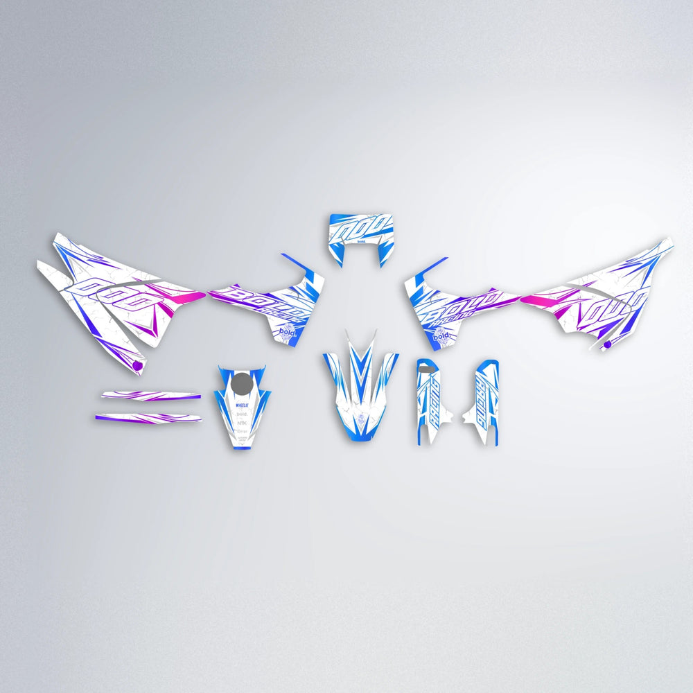 LINAAAROS Husqvarna 701 graphics kit parts layout in Blue Purple Fade
