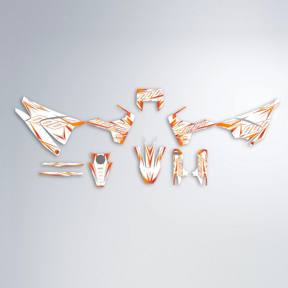 LINAAAROS Husqvarna 701 graphics kit parts layout in Orange