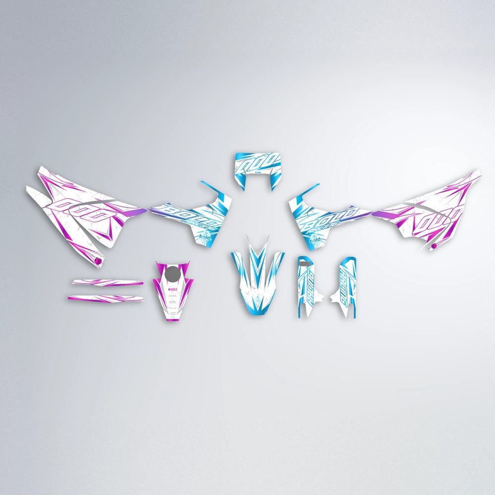 LINAAAROS Husqvarna 701 graphics kit parts layout in Pink & Light Blue