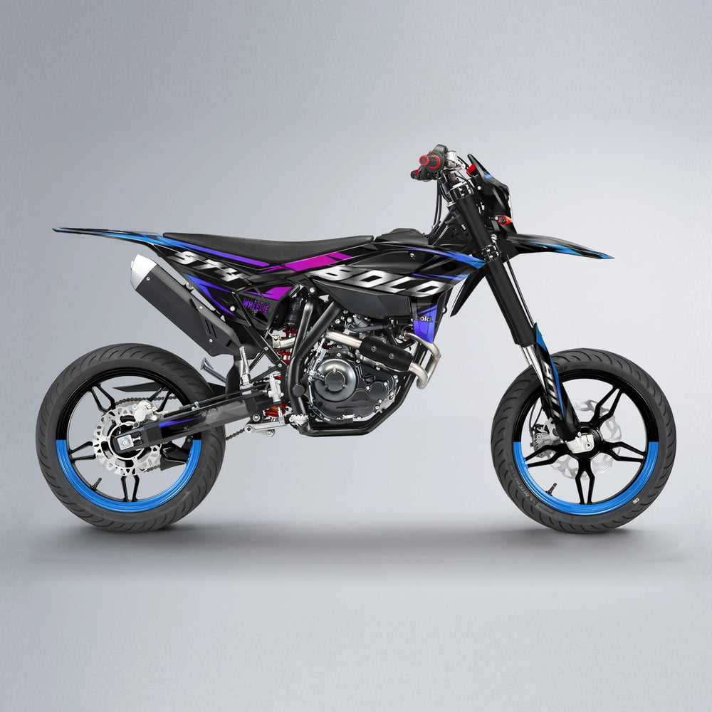 LUSIO Beta supermoto graphics kit in Blue Purple Fade