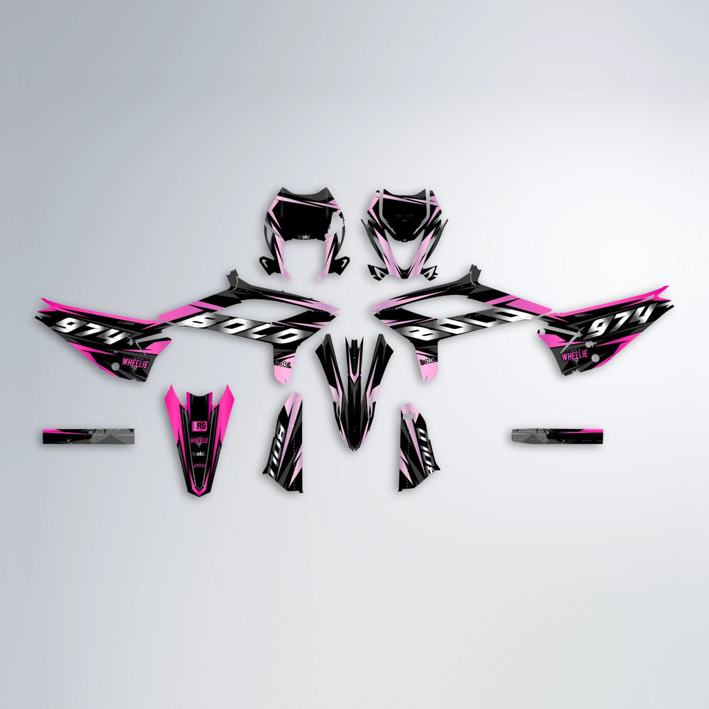 LUSIO Beta graphics kit parts layout in Flamingo