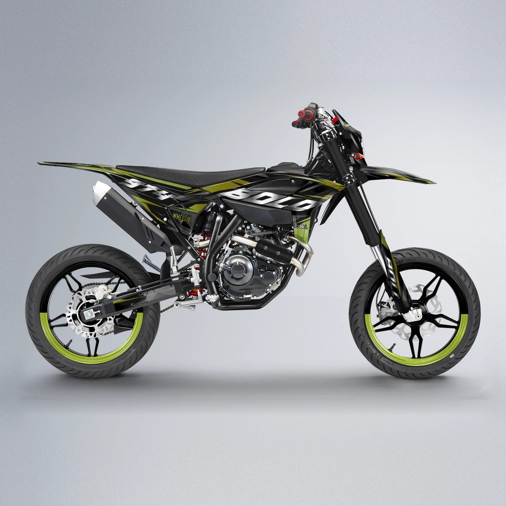 LUSIO Beta supermoto graphics kit in Olive